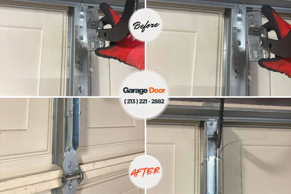 Before and after: garage door repair Forks, WA